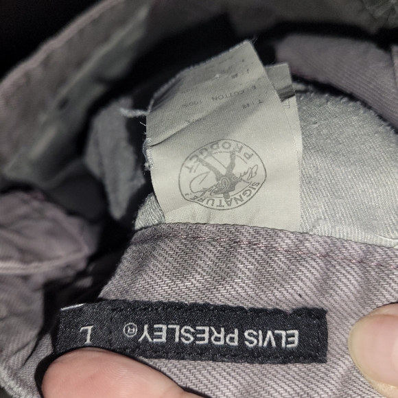 Elvis Presley Denim Bermuda Shorts Lavender Purple High Rise Cuffed Y2K Vintage - Picture 5 of 8